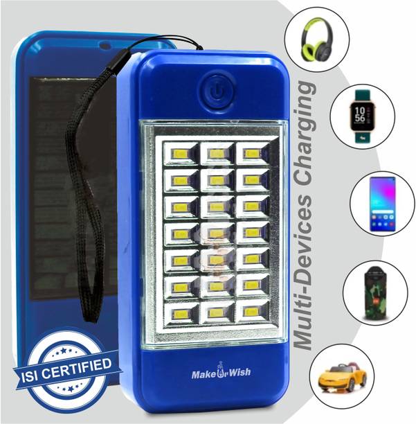 Make Ur Wish Rechargeable Dual Mode Solar + USB Charge 21 Big SMD LED Mobile Charging Port 5 hrs Torch Emergency Light
