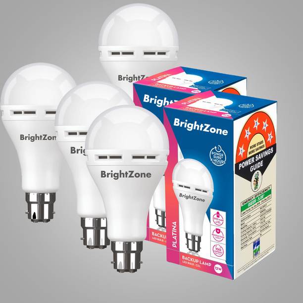 Brightzone Pck of 4-Bright LED Rechargeable Emergency Bulb for Long Power Cuts Smart Bulb