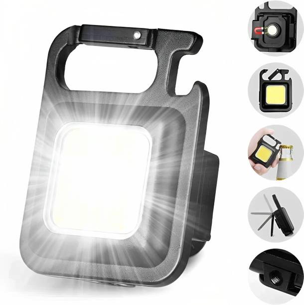 awza Metal Body Multi-Functional Keychain Bottle Opener, Magnetic Power And Stand 6 hrs Flood Lamp Emergency Light