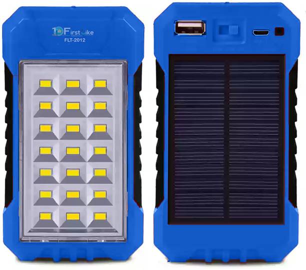 FIRSTLIKE Mini Power Bank Cum 21 Hi-Bright LED Rechargeable Solar Light 7 hrs Flood Lamp Emergency Light