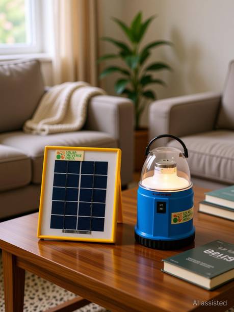 SOLAR UNIVERSE INDIA Solar UFO Type Two Mode 360 Degrees LED Lantern with USB Mobile Charger, Inbuilt Battery & External Solar Panel 6 hrs Lantern Emergency Light