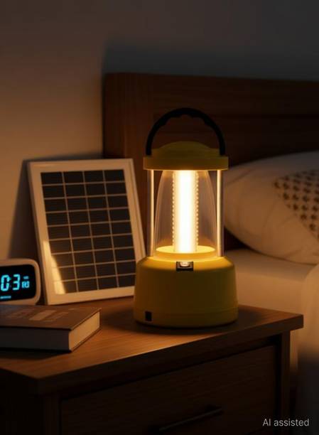 SOLAR UNIVERSE INDIA ABS Plastic Solar LED Lantern with Solar Panel, Electricity Charger & Mobile Charger 3 hrs Lantern Emergency Light