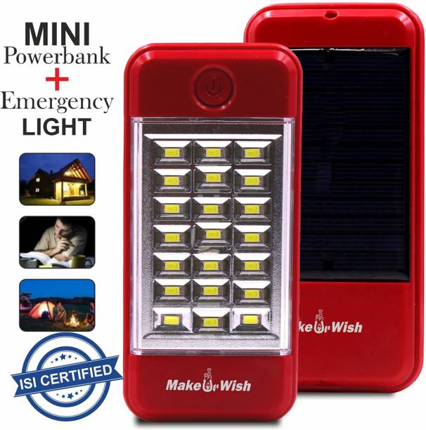 Make Ur Wish Rechargeable Dual Mode Solar + USB Charge 21 Big SMD LED Mobile Charging Port 5 hrs Torch Emergency Light