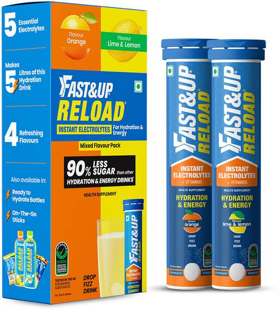 FAST&UP Reload Low Sugar Energy drink, 5 Essential Electrolytes + Vitamins Hydration Drink