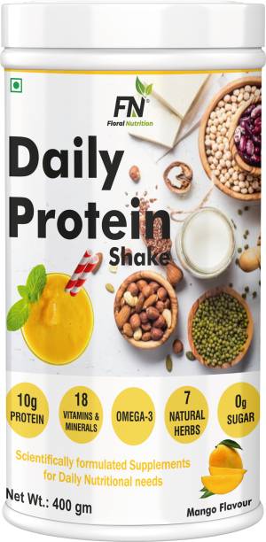 Floral Nutrition Daily Protein Shake with Herbal Blend, Omega-3, 18 Vitamins-For Energy, Immunity