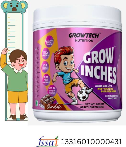 Growtech Grow Inches Daily Nutrition for Kids for Height growth and Weight gain Nutrition Drink
