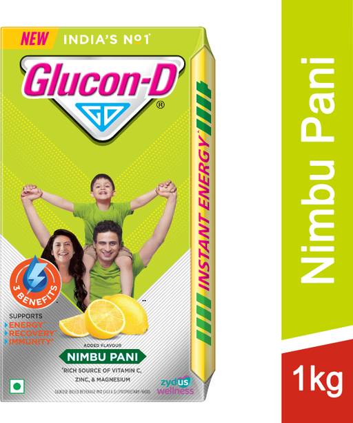 GLUCON-D Nimbu Pani with 3 Benefits of Energy,Recovery, and Immunity,Refill Sports Drink