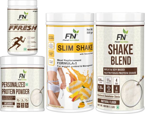 Floral Nutrition Weight Loss Combo Formula 1 Shake, Protein Powder, FFresh Lemon, Shake Blend Nutrition Drink