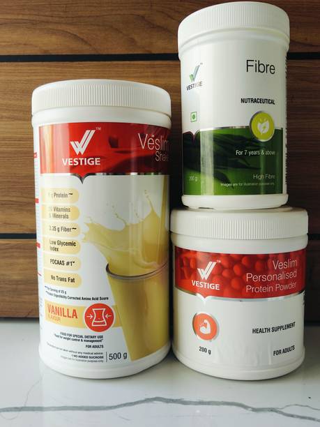 Vestige COMBO VANILLA SHAKE & PROTEIN POWDER 200GM & ACTIVE FIBER COMPLEX 200GM Nutrition Drink
