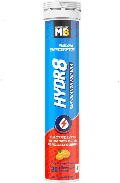 MUSCLEBLAZE Fuel One Sports Hydr8, Rehydration Formula with Vitamins & BCAAs, 20 Tablets Hydration Drink