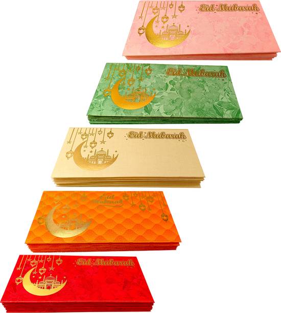 Nippy Eid Mubarak Envelope For Eid (Floral) Envelope (Each Color 2pcs) Envelopes