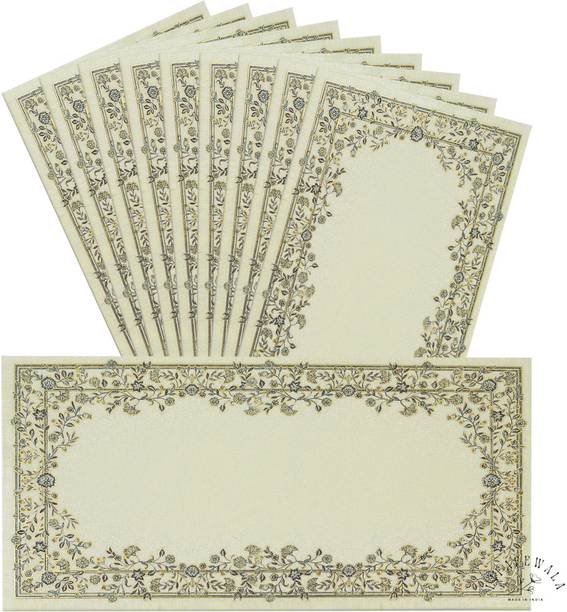 LIFAFEWALA Floral Design Money Covers/Sagan with Tuck Flap for Gifting, Weddings (UV) Envelopes
