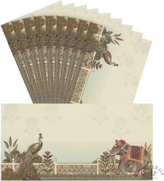 LIFAFEWALA Exclusive Peacock & Elephant design Money & Shagun for Wedding,Gifting | Envelopes