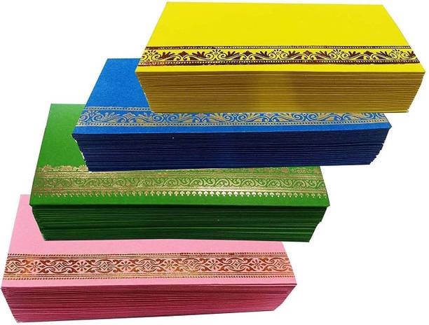 Sanchi Creation Flower Designer Shagun, Wedding, Engagement, Any Occasion Cover 7.4 X 3.8 inch Envelopes