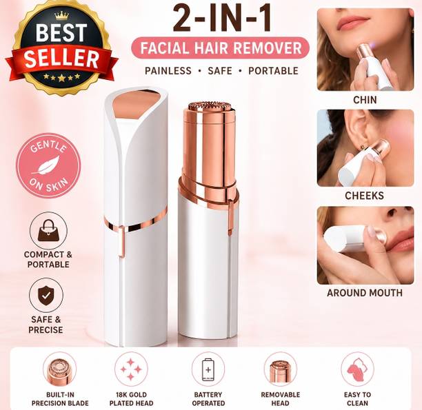 Parthstylemart Women Facial Hair Remover Electric Trimmer | Battery Operated Hair Removal Device for Face, Chin, Upper Lip & Peach Fuzz Cordless Epilator