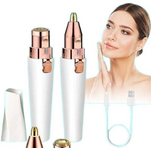 VTHIN Removel 2 in 1 Hair Removing White Painless Eyebrow Trimmer and Facial Hair removel 2 in 1 jari Flawless and Epilator, Lips Cordless Epilator