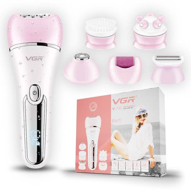 VGR V-733 Professional 6 in 1 Lady Care Grooming Set Cordless Epilator