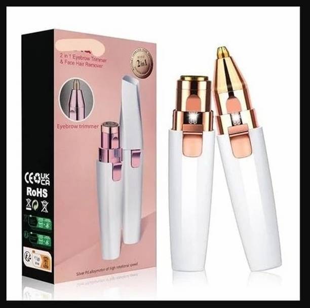 Parthstylemart Portable 2 in 1 Eyebrow Trimmer & Facial Hair Removal Epilator for Women | Rechargeable Pain-Free Hair Trimmer with Built-in Light Cordless Epilator