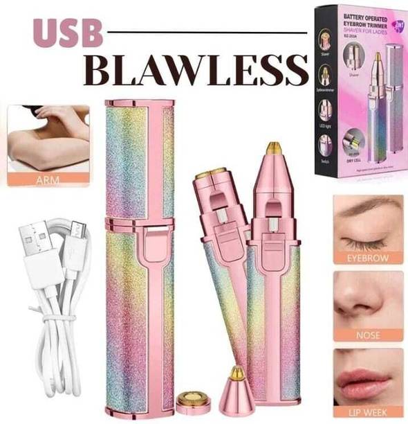 QueryZen Portable 2 IN 1 Eyebrow Trimmer And Painless Hair Remover Cordless Epilator