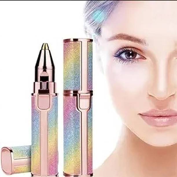VTHIN Rechargable 2 In 1 Rechargble Eyebrow Machine Facial Hair Remover,Upperlips Nose Body Hair Removal Flawless Trimmer For Women(Multi Colour) Cordless Epilator