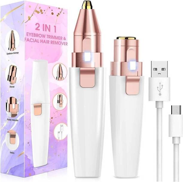 QueryZen Facial Hair Removal for Women 2 in 1 Electric Eyebrow Trimmer & Face Hair Remover Cordless Epilator