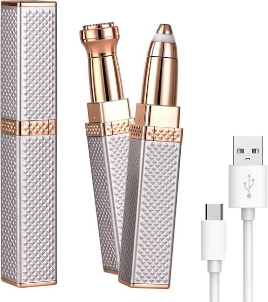 Justtoo Premium Rechargeable 2 in 1 Eyebrow Trimmer Face,Lips, Nose,facial Hair Removal Cordless Epilator