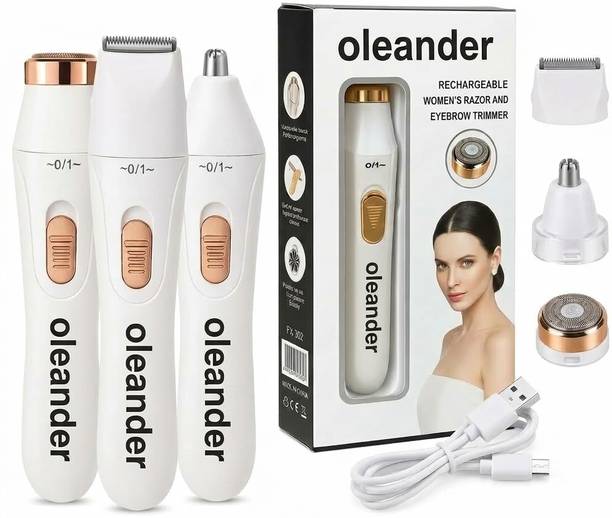 oleander Epilator 6-in-1 Women’s Trimmer for Bikini, Face & Body Hair Removal Cordless Epilator