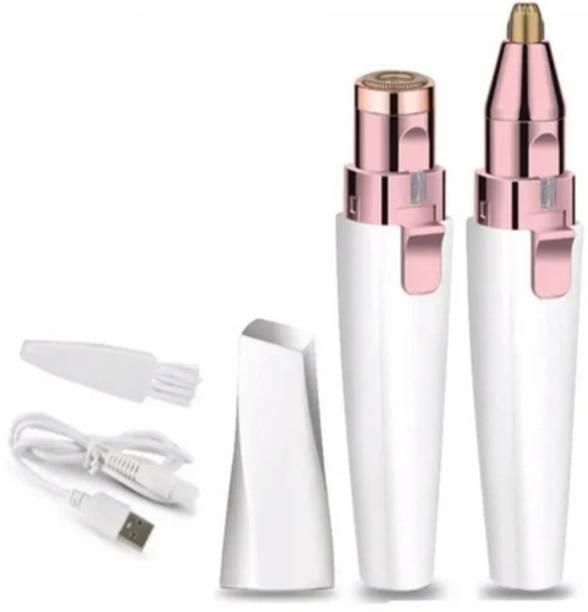 Parthstylemart Daily Use 2-in-1 Cordless Electric Eyebrow Razor & Painless Face Hair Remover Shaver for Women & Girls, Portable USB Charging Body Epilator with Interchangeable Heads Cordless Epilator
