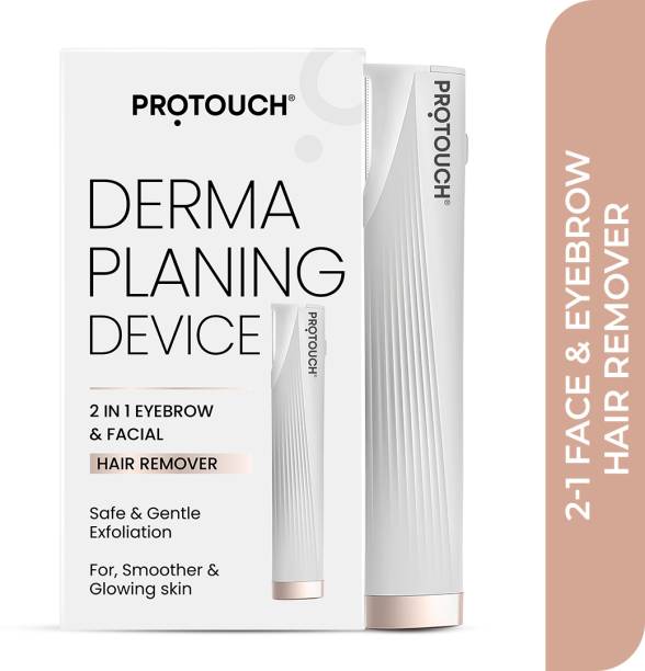 PROTOUCH Dermaplaning Device 2 in 1 Eyebrow & Face Hair Remover with Gentle Exfoliation Cordless Epilator