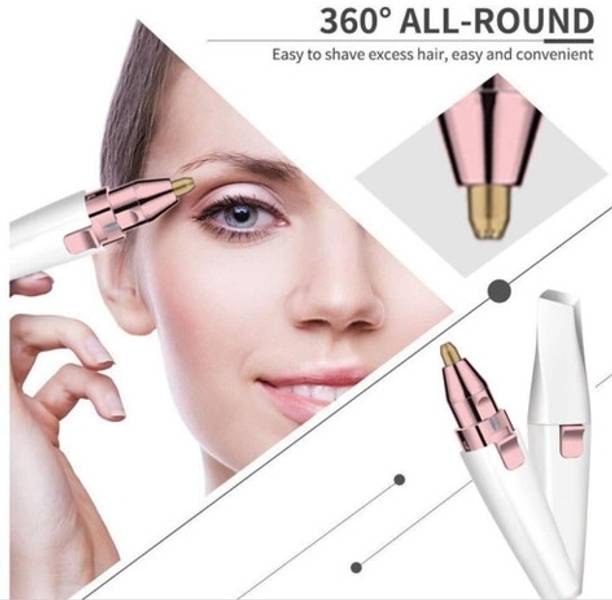 Parthstylemart 2-in-1 Cordless Electric Eyebrow Razor & Painless Face Hair Remover Shaver for Women & Girls, Portable USB Charging Body Epilator with Interchangeable Heads 01 Cordless Epilator