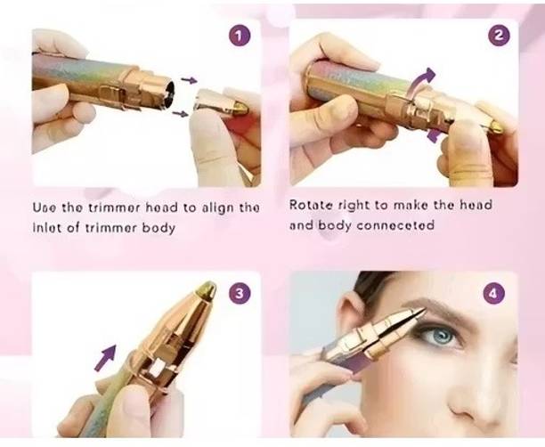 MODERNEHUB Glitter Epilator Trimmer, Lipstick-Shaped -Electric Cordless Epilator