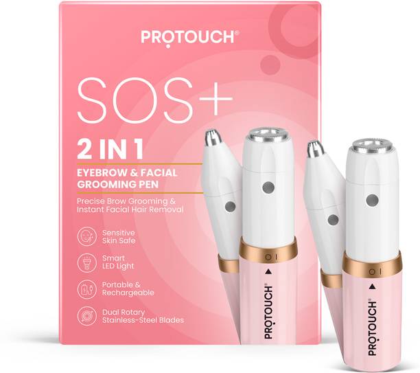 PROTOUCH 2in1 hair remover 90 Min Runtime, Upper Lip, Chin, Forehead, Nose & Ear Cordless Epilator