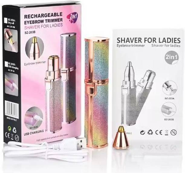 QueryZen A14 2 in 1 Painless Eyebrow Rechargable Trimmer & Facial Hair Removel for Women Cordless Epilator