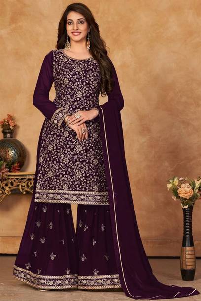 Xomantic FASHION Women Kurta Sharara Dupatta Set