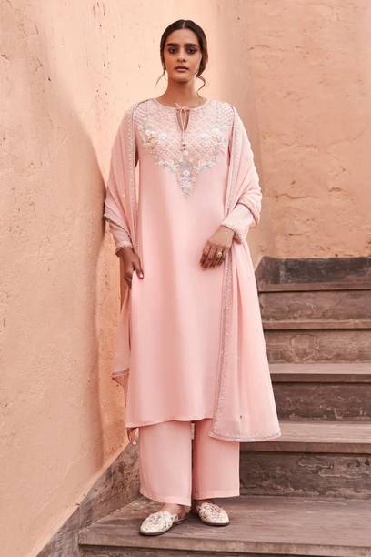 Women Viscose Rayon Kurta Pant Dupatta Set
