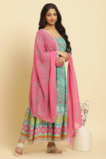Women Viscose Rayon Kurta Churidar Set
