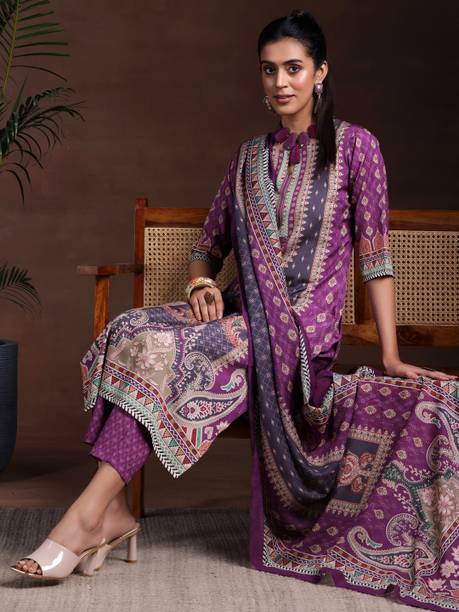 Women Crepe Kurta Pant Dupatta Set