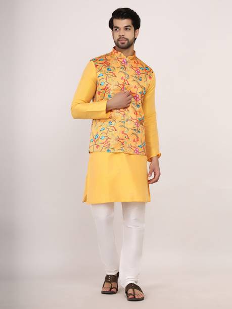 Sadree Men Kurta Pyjama Ethnic Jacket Set