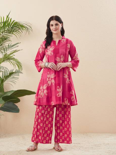 MOKOSH Women Pure Cotton Kurta Palazzo Set