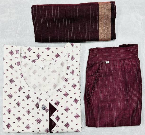 Women Pure Cotton, Khadi Cotton Kurta Pant Set