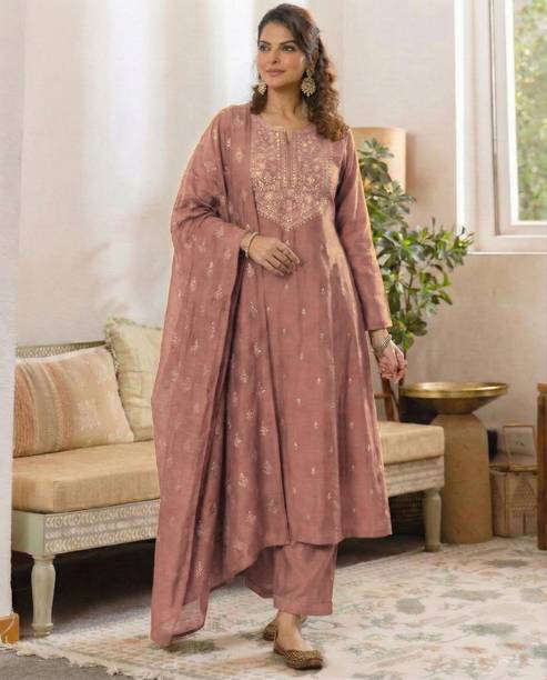 Embroidered Kurta, Trouser/Pant & Dupatta Set