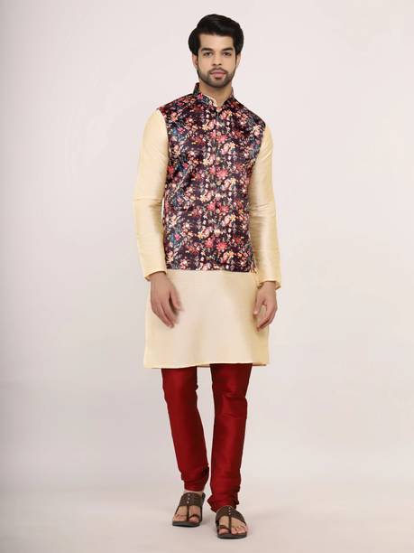 HouseOfCommon Men Kurta Pyjama Ethnic Jacket Set