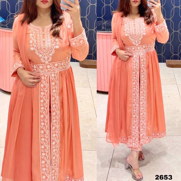 Women Cotton Rayon Kurta Pant Dupatta Set