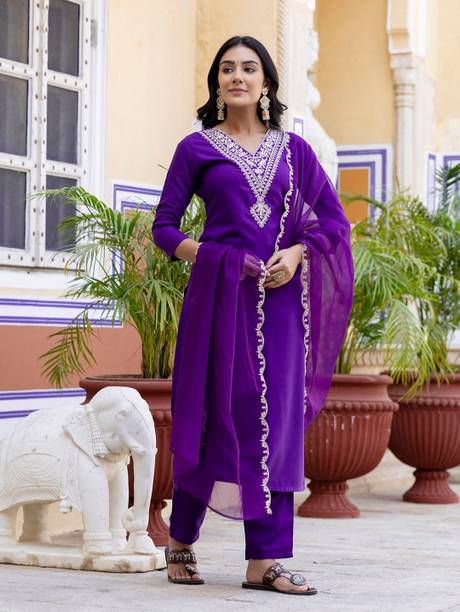 Women Viscose Rayon Kurti Pant Dupatta Lowest Price