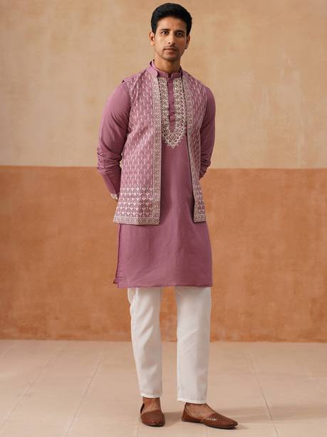 Jompers Men Kurta Pyjama Ethnic Jacket Set