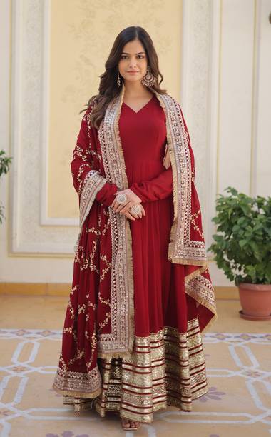 Women Georgette Kurta Dupatta Set