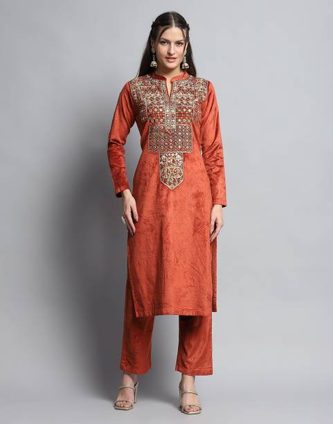 Women Wool Kurti Pant Set