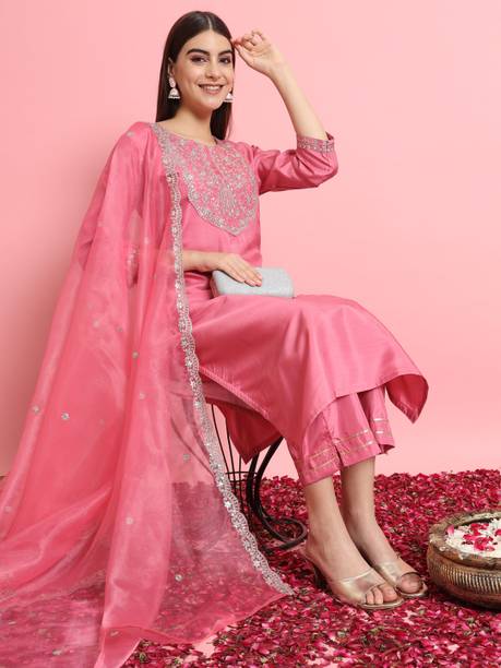 Women Silk Kurta Dupatta Set