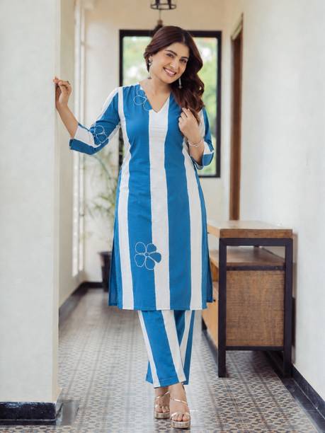 KALINI Women Viscose Rayon Kurti Pant Set