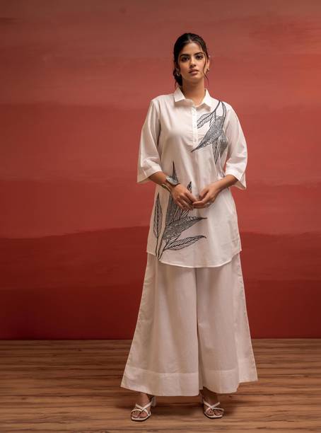 Women Pure Cotton Shirt Pant Set